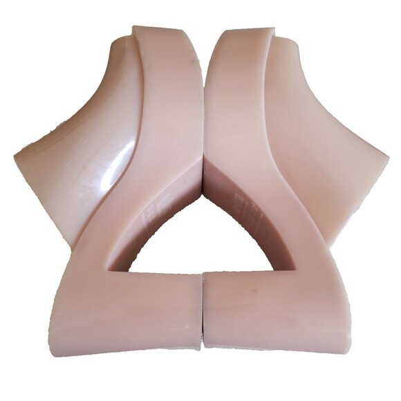 Women's Size 9 Melissa Jelly Mule High Heel Open Toe Sandals Beige - Picture 9 of 11